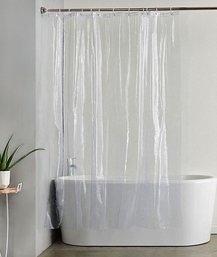 Transparent shower curtain